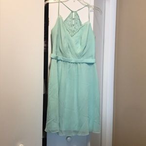 Mint green formal bridesmaid dress
